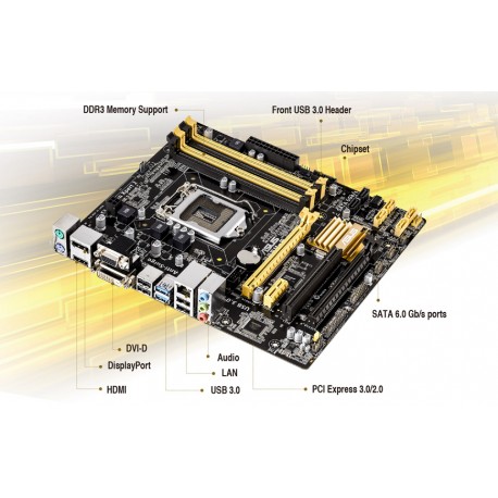 ATX ASUS (B85M-E) INTEL 1150/32G/4XDDR3/6SATA/DVD-I/HDMI